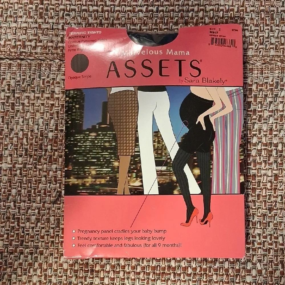 ASSETS by Sara Blakely Marvelous Mama Maternity Terrific Tights Black Size 3